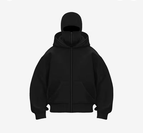 NOIRÉVA™ Arctic Shadow Fleece Balaclava Hoodie